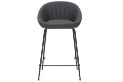 Miliboo Tabouret De Bar-Tabourets de bar design tissu gris foncé 65 cm (lot de 2) SHERU