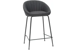 Miliboo Tabouret De Bar-Tabourets de bar design tissu gris foncé 65 cm (lot de 2) SHERU