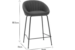 Miliboo Tabouret De Bar-Tabourets de bar design tissu gris foncé 65 cm (lot de 2) SHERU