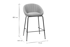 Miliboo Tabouret De Bar-Tabourets de bar design tissu gris clair 65 cm (lot de 2) SHERU