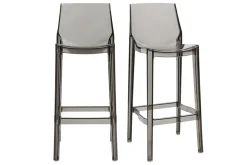 Miliboo Tabouret De Bar|Chaise De Jardin-Tabourets de bar design transparents gris intérieur - extérieur H75 cm (lot de 2) YLAK