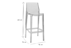Miliboo Tabouret De Bar|Chaise De Jardin-Tabourets de bar design transparents intérieur - extérieur H75 cm (lot de 2) YLAK