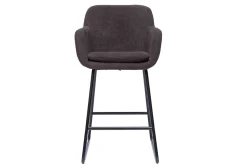Miliboo Tabouret De Bar-Tabourets de bar effet velours gris foncé H65 cm (lot de 2) AMIKA