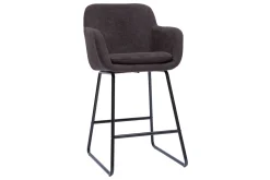 Miliboo Tabouret De Bar-Tabourets de bar effet velours gris foncé H65 cm (lot de 2) AMIKA