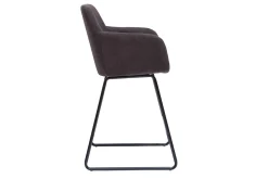 Miliboo Tabouret De Bar-Tabourets de bar effet velours gris foncé H65 cm (lot de 2) AMIKA