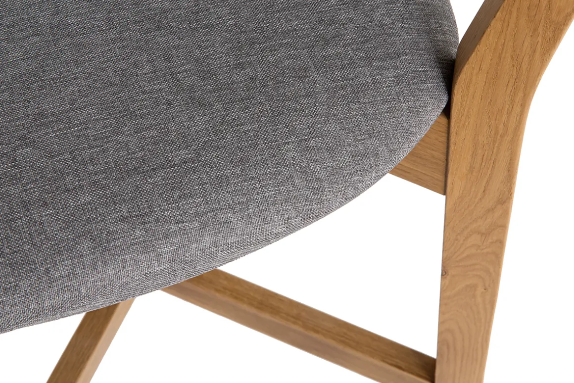 Miliboo Tabouret De Bar-Tabourets de bar en bois clair chêne et tissu gris chiné H65 cm (lot de 2) LUCIA