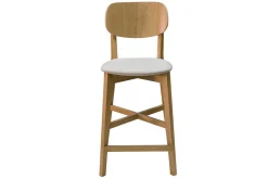 Miliboo Tabouret De Bar-Tabourets de bar en bois clair chêne et tissu beige H65 cm (lot de 2) LUCIA