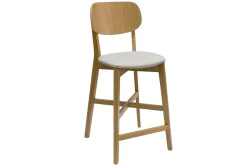 Miliboo Tabouret De Bar-Tabourets de bar en bois clair chêne et tissu beige H65 cm (lot de 2) LUCIA