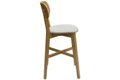 Miliboo Tabouret De Bar-Tabourets de bar en bois clair chêne et tissu beige H65 cm (lot de 2) LUCIA
