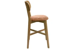 Miliboo Tabouret De Bar-Tabourets de bar en bois clair chêne et tissu effet velours terracotta H65 cm (lot de 2) LUCIA
