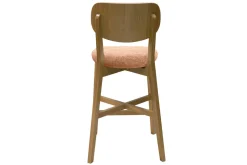 Miliboo Tabouret De Bar-Tabourets de bar en bois clair chêne et tissu effet velours terracotta H65 cm (lot de 2) LUCIA