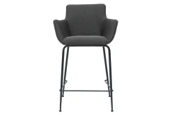 Miliboo Tabouret De Bar-Tabourets de bar en tissu gris anthracite H65 cm (lot de 2) CARLIE