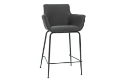 Miliboo Tabouret De Bar-Tabourets de bar en tissu gris anthracite H65 cm (lot de 2) CARLIE