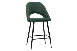 Miliboo Tabouret De Bar-Tabourets de bar en tissu effet velours texturé vert H65 cm (lot de 2) COSETTE