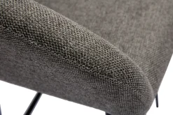 Miliboo Tabouret De Bar-Tabourets de bar en tissu effet velours texturé gris et métal H65 cm (lot de 2) LAURETTE