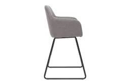 Miliboo Tabouret De Bar-Tabourets de bar en tissu effet velours gris H75 cm (lot de 2) AMIKA