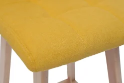 Miliboo Tabouret De Bar-Tabourets de bar en tissu effet velours jaune moutarde et bois clair H65 cm (lot de 2) KLARIS