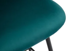 Miliboo Tabouret De Bar-Tabourets de bar en tissu velours bleu pétrole et métal noir H70 cm (lot de 2) ATRIUM