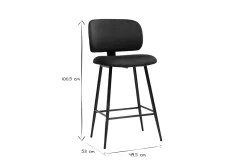 Miliboo Tabouret De Bar-Tabourets de bar en tissu velours bleu pétrole et métal noir H70 cm (lot de 2) ATRIUM