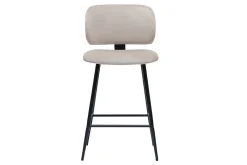 Miliboo Tabouret De Bar-Tabourets de bar en tissu velours taupe et métal noir H70 cm (lot de 2) ATRIUM