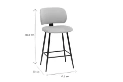 Miliboo Tabouret De Bar-Tabourets de bar en tissu velours taupe et métal noir H70 cm (lot de 2) ATRIUM