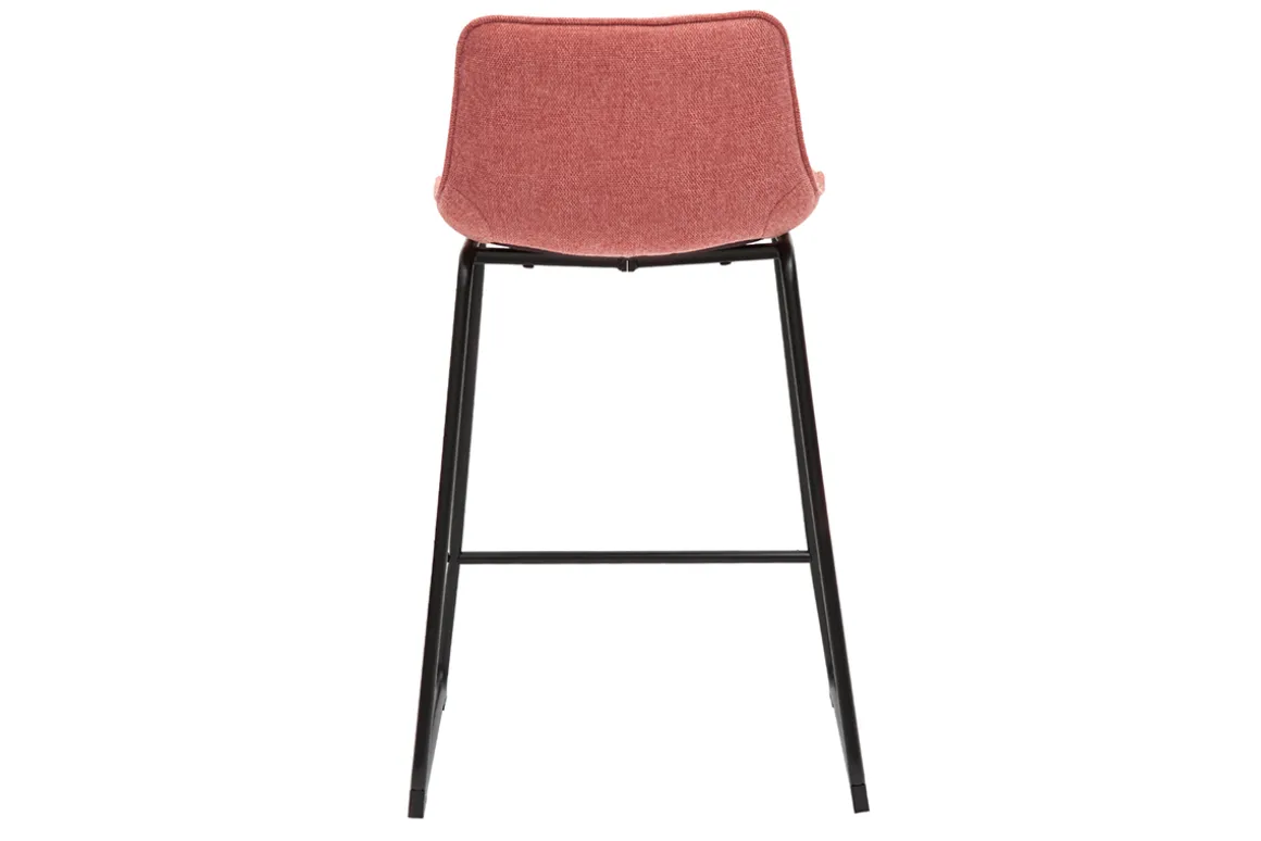 Miliboo Tabouret De Bar-Tabourets de bar en tissu effet velours texturé terracotta et métal H65 cm (lot de 2) BOOST