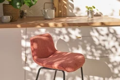 Miliboo Tabouret De Bar-Tabourets de bar en tissu effet velours texturé terracotta et métal H65 cm (lot de 2) BOOST