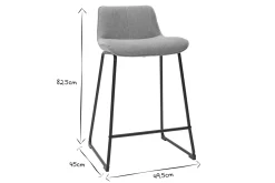 Miliboo Tabouret De Bar-Tabourets de bar en tissu effet velours texturé jaune moutarde et métal H65 cm (lot de 2) BOOST