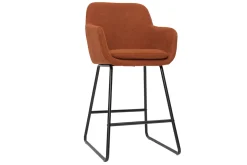Miliboo Tabouret De Bar-Tabourets de bar en tissu effet velours terre brûlée H65 cm (lot de 2) AMIKA