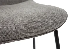 Miliboo Tabouret De Bar-Tabourets de bar en tissu effet velours texturé gris et métal H65 (lot de 2) BOOST