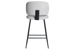 Miliboo Tabouret De Bar-Tabourets de bar en tissu effet velours texturé beige et métal noir H70 cm (lot de 2) ATRIUM