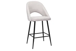 Miliboo Tabouret De Bar-Tabourets de bar en tissu effet velours texturé beige H65 cm (lot de 2) COSETTE
