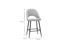 Miliboo Tabouret De Bar-Tabourets de bar en tissu effet velours texturé beige H65 cm (lot de 2) COSETTE