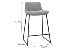 Miliboo Tabouret De Bar-Tabourets de bar en tissu effet velours texturé céladon et métal noir H65 cm (lot de 2) BOOST