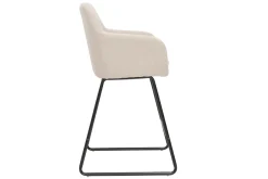 Miliboo Tabouret De Bar-Tabourets de bar en tissu effet velours beige H65 cm (lot de 2) AMIKA