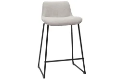 Miliboo Tabouret De Bar-Tabourets de bar en tissu effet velours texturé beige et métal H65 cm (lot de 2) BOOST