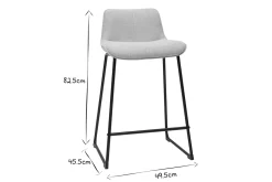 Miliboo Tabouret De Bar-Tabourets de bar en tissu effet velours texturé beige et métal H65 cm (lot de 2) BOOST