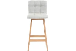 Miliboo Tabouret De Bar-Tabourets de bar en tissu gris clair et bois H65 cm (lot de 2) KLARIS