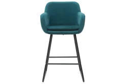 Miliboo Tabouret De Bar-Tabourets de bar en velours bleu pétrole H65 cm (lot de 2) AMIKA