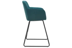 Miliboo Tabouret De Bar-Tabourets de bar en velours bleu pétrole H65 cm (lot de 2) AMIKA