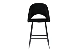 Miliboo Tabouret De Bar-Tabourets de bar en velours noir et métal H65 cm (lot de 2) COSETTE