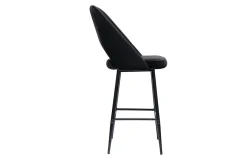 Miliboo Tabouret De Bar-Tabourets de bar en velours noir et métal H65 cm (lot de 2) COSETTE
