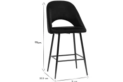 Miliboo Tabouret De Bar-Tabourets de bar en velours noir et métal H65 cm (lot de 2) COSETTE