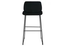 Miliboo Tabouret De Bar-Tabourets de bar fixes en tissu velours noir pieds métal noir H65 (lot de 2) KAOLY