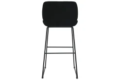 Miliboo Tabouret De Bar-Tabourets de bar fixes en tissu velours noir pieds métal noir H65 (lot de 2) KAOLY