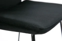 Miliboo Tabouret De Bar-Tabourets de bar fixes en tissu velours noir pieds métal noir H65 (lot de 2) KAOLY