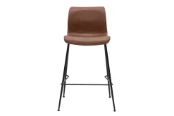 Miliboo Tabouret De Bar-Tabourets de bar fixes marron aspect vieilli et métal noir H65 cm (lot de 2) HAROLD