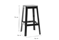 Miliboo Tabouret De Bar-Tabourets de bar industriels en métal noir et bois H75 cm (lot de 2) NICK