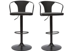 Miliboo Tabouret De Bar-Tabourets de bar industriels réglables noirs (lot de 2) BECKETT