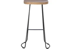 Miliboo Tabouret De Bar-Tabourets de bar manguier massif et métal 75 cm (lot de 2) RUNKO